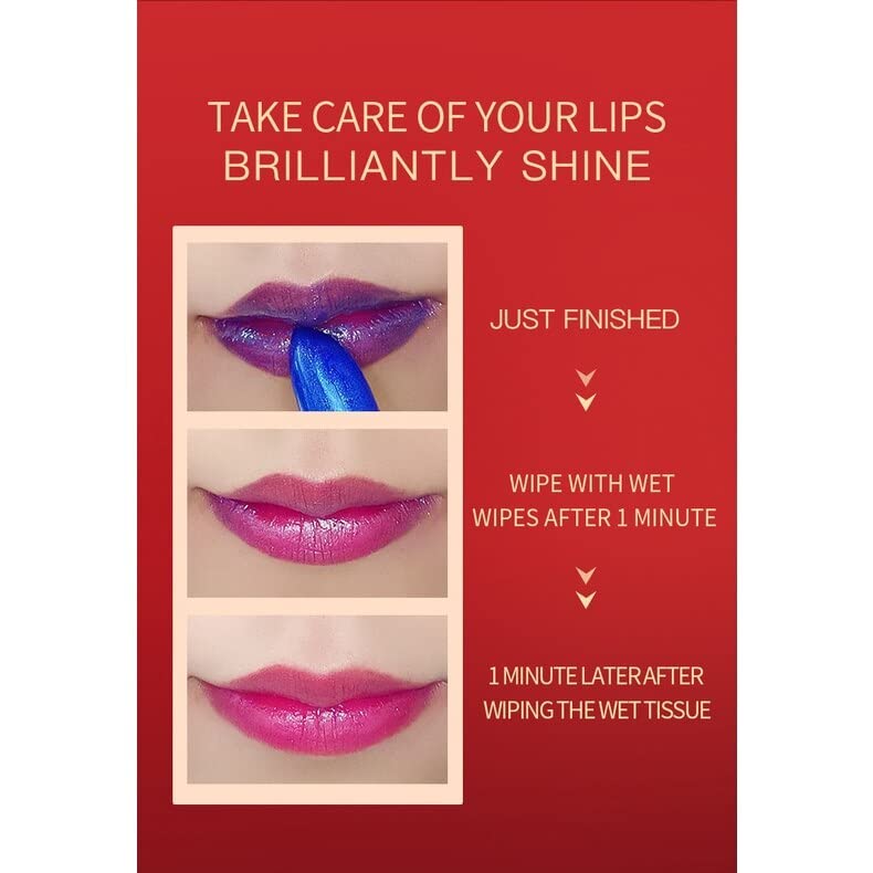 Weershun Blue Magic Mudança de cor maquiagem de batom para mulheres hidratantes de alta qualidade de