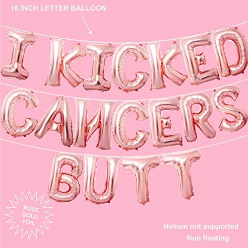 Tihuprly Cancer Free Party Decor - Rose Gold - 16 Eu chutei câncer, mas balão de papel alumínio
