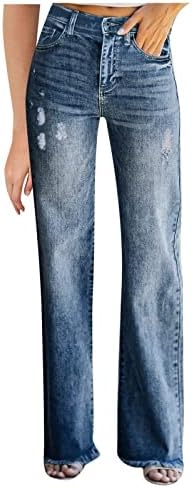 Calça de fundo de sino miashui para mulheres calças de alto sólido jeans colorir jeans de bolso jeans