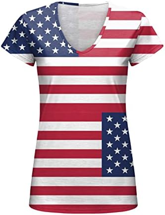 Camisas femininas com o Dia da Independência para mulheres impressam camisas diárias de verão para