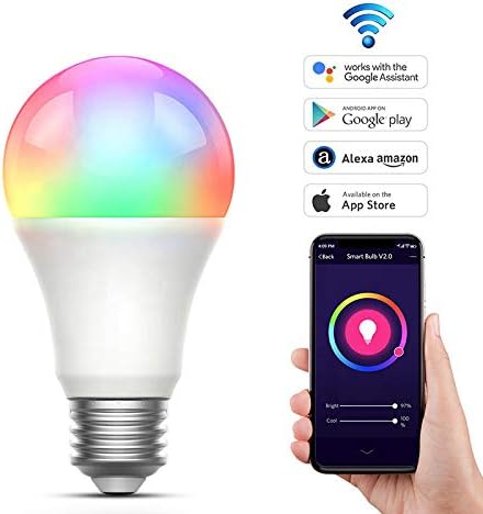 Lâmpadas inteligentes de esterilecares, alteração de cor Alexa Bluetooth WiFi Mesh, lâmpadas inteligentes