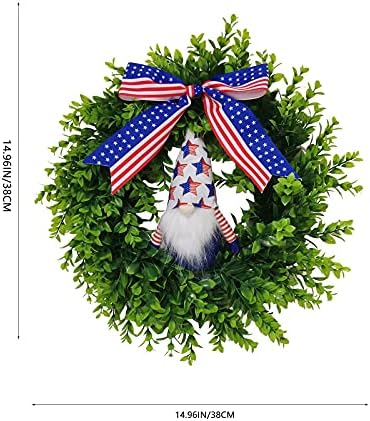 Independence Day Wreath para a porta da frente, 4 de julho Decorações de coroa de coroa, decoração