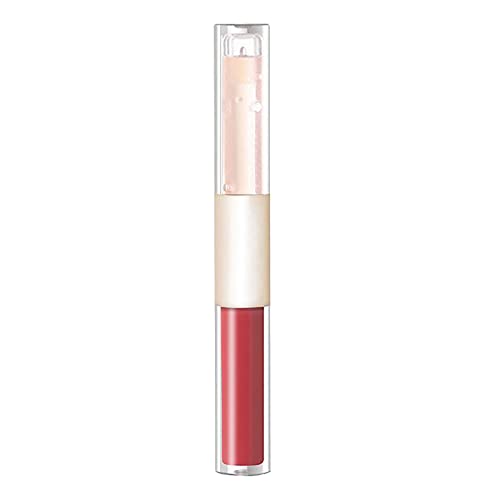 Guolarizi Glitter Lip Gloss Red Red e Nude Lipstick High Pigmented Wear Long Gloss para garotas Double Basket