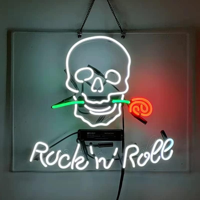 Rock in roll neon bar sinais de tubos de neon reais feitos à mão para o clube de pub home club de caver