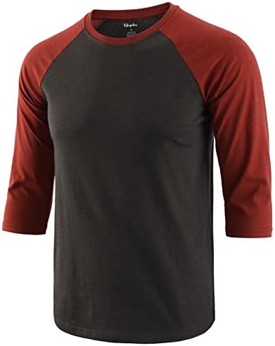 Estepoba masculino masculino Slim Athletic Fit 3/4 Sleeve ativo em corrida camiseta de beisebol camisetas
