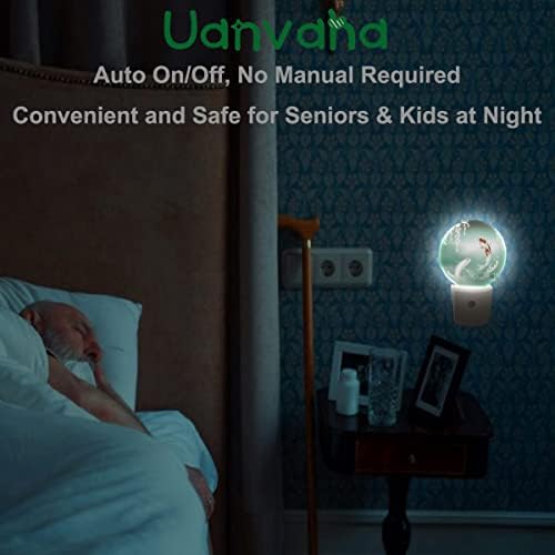 Uanvaha Fish Night Night Sea Red Green Green In the Ocean Night Lights Plugue na parede 0,5W LUZES LED LUZES AUTOMANTE