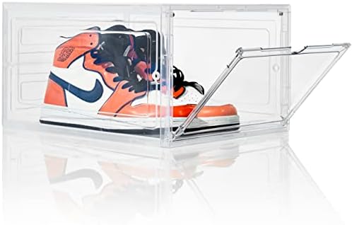 Caixa de armazenamento de sapatos Zllzuu Upgrade de plástico sólido, caixa de sapatos empilhável plástico