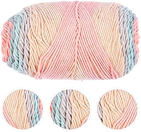 CIIEEO 1Roll DIY Profissional Natural Macrame lã como corda de algodão com corda com corda tingida e tricô de