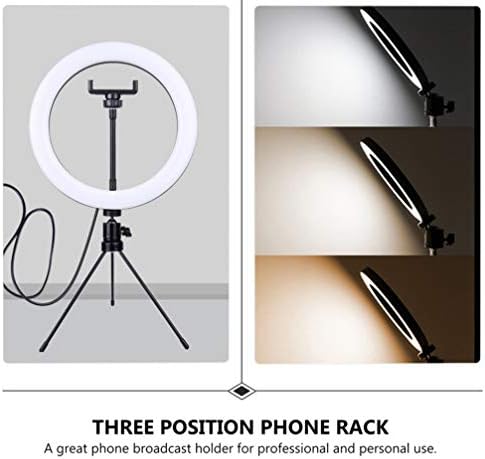 AMOSFUN 1 Set Selfie Ring Light com o suporte do stand do tripé Mini Câmera LED Cântico Lâmpada de mesa para