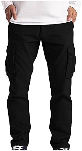 Wenkomg1 masculino calças de negócios esportes calças de carga casual calças de perna reta leves dungaree