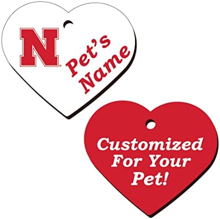 Nebraska Cornhuskers de 2 lises Pet Id Dog Tag | Oficialmente licenciado | Personalizado para o seu animal