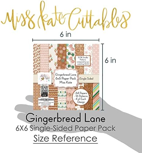 Pacote de papel de padrão 6x6 - Gingerbread Lane - Para scrapbook de Natal Premium Premium Papel Specialty