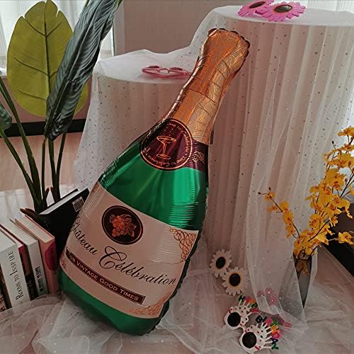 Balão de champanhe de champanhe Horuius Balão de vidro de champanhe Mylar Foil Balloons Birthday noivado de aniversário da festa do chuveiro de noiva Decorações de aniversário de celebração 4pcs