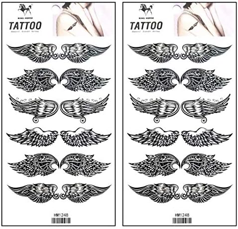 Tattoos 2 folhas Angel Wings Cartoon Tattoo Art Fashion Tattoos adesivos corpora