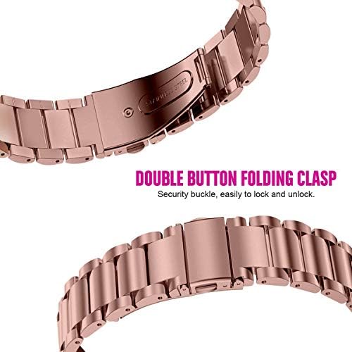 Elobeth Watch Bands Compatível com Samsung Galaxy Watch 3 Band 41mm Mystic Bronze Aço inoxidável metal galáxia