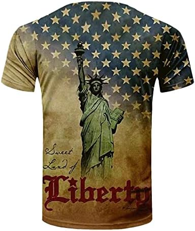 Mens EUA bandeira americana camiseta patriótica de manga curta 4 de julho Tshirts Soldier Soldier Patritic