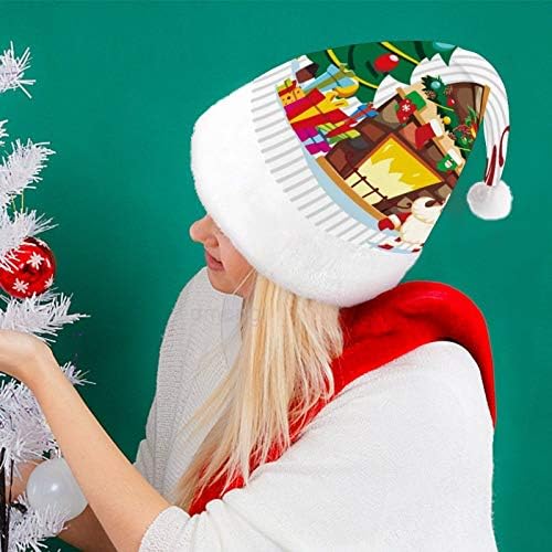 Chapéu de Papai Noel de Natal, Feliz Natal decoração de natal chapéu de férias para adultos, Unisex Comfort Christmas