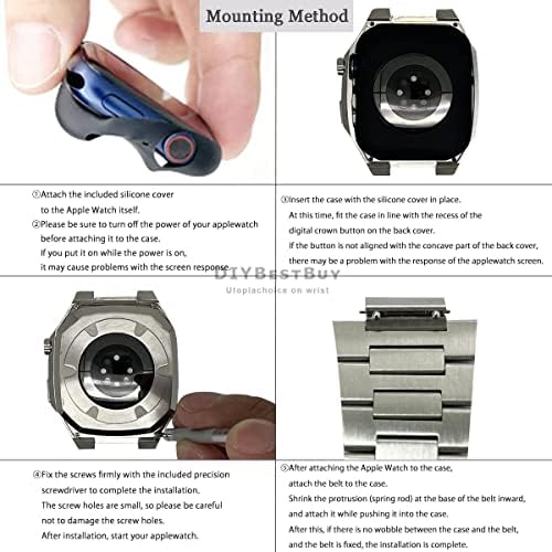 Kit de modificação de luxo ZEDEVB para a banda de estojo Apple Watch 45mm 41mm/40mm 44mm Mod Metal