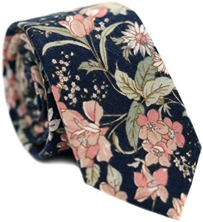 Tie floral estampado de algodão masculino de Jeslang 2,56 Coca de galha estreita magro vários designs