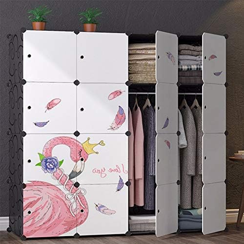 Teerwere simples guarda -roupa simples guarda -roupa adorável flamingo projetado para adultos armário