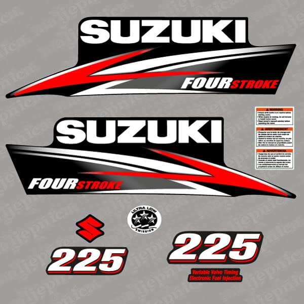 Suzuki 225 Four Stroke 2013 Perto de pós -quadro Decalque/Aufkleber/ADESivo/Conjunto