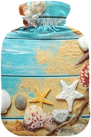 Garrafas de água quente com capa de conchas do mar das estrelas do mar quente