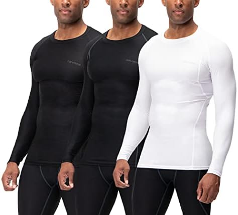 DevOps 3 embalam camisas de compressão atléticas de manga longa masculinas