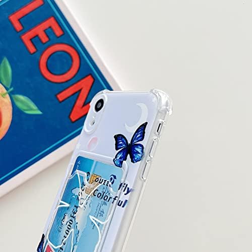 Capa Tuokiou para iPhone XR, capa de slot para cartão de bom humor Butterfly, estojo de carteira