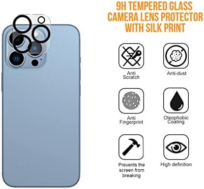 XRÉEL Compatível com [iPhone 14 Pro Max], protetor de tela de vidro temperado e protetor de lente