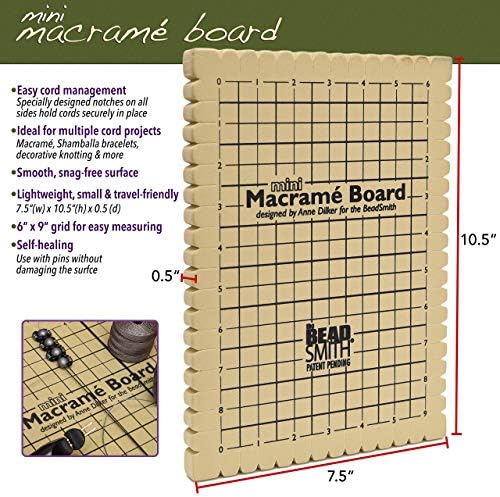 A combinação de placa de macram de Beadmith - padrão de 11,5 ”x 15,5” e mini 7,5 ”x 10” tamanhos - com