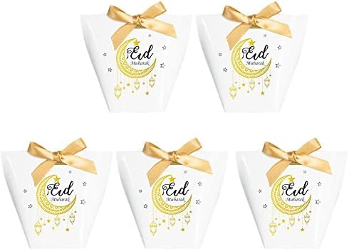 Candy Gift Bag Muslim Festival Party Acessory Box 2023 Eid Paper Kareem Decoração Ramad Supplies Dropshipping