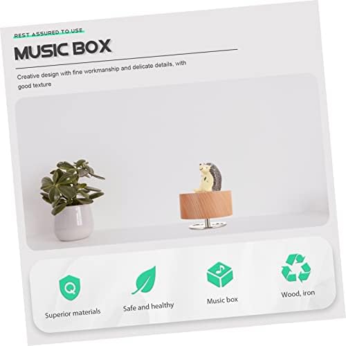 TOFFICU Box Minituation decoração de estátua decoração de música decoração de música rotativa caixa