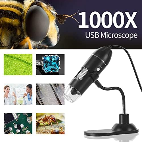 Microscópio USB Microscópio digital 1000X com suporte portátil 1080p Mini microscópio portátil com