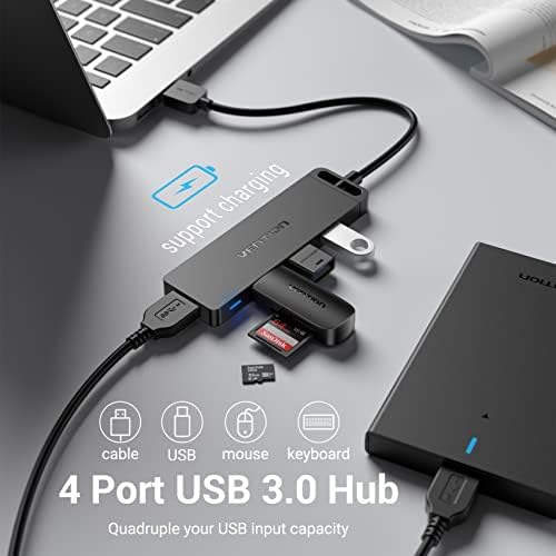 VENÇÃO 4-PORT USB 3.0 Hub e SD Card Reader