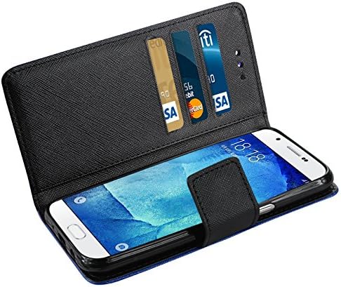 Caixa de carteira de 3 em 1 sem fio Reiko para Samsung Galaxy A8-Marinha