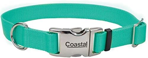 Collar de cachorro ajustável costeiro de animais de estimação costeira com fivela de metal - segura para amarrar