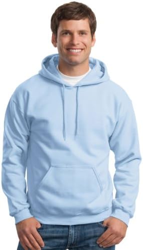 Camisa de suor com capuz com capuz Mistura pesada 50/50 - Azul claro médio, manga comprida
