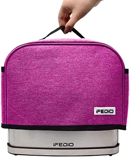 Torda de capa 2 fatia, capa de torradeira pequena com bolsos para cozinha, proteção lavável e de poeira, rosa