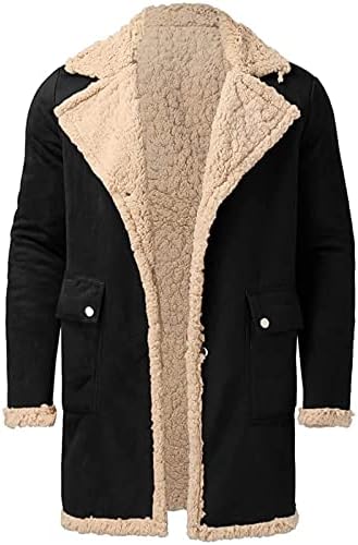 Jaquetas para homens capuz de inverno com zíper de gola de lapela de gola de lapão comprido casacos de jaqueta