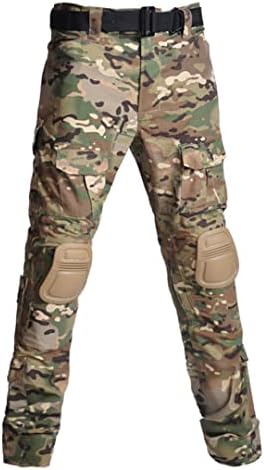 HCCLIJO Men Combate com joelheiras Airsoft Tactical Military Exército Caminhando Calças de Camuflagem