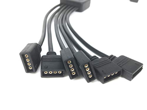 Hual e 4 pinos pretos RGB RGB LED CONECTOR DE TRANHA LED LED SPLITTER Y SPLITTER para um a seis RGB 5050