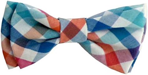 Huxley e Kent Bow Tie para animais de estimação | Verificação azul/verde | A fixação do colarinho de gravata borboleta de velcro | Diversão laços de arco para cães e gatos | Bonito, confortável e durável | H&K Biroga