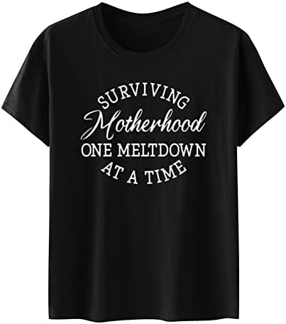 Mãe de 2 meninos impressam camiseta gráfica camiseta para mulheres letra curta letra tops impressos