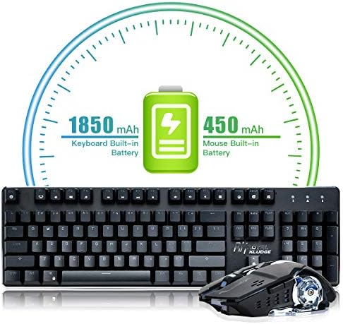 Combo do mouse de teclado para jogos, lychee mecânica 104 teclas com retroiluminado RGB