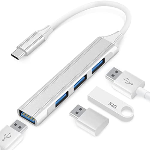Teryeefi Tipo C para USB 3.0 Hub, USB C para USB Hub com portas USB 3.0 2.0, Thunderbolt de alumínio 3 para