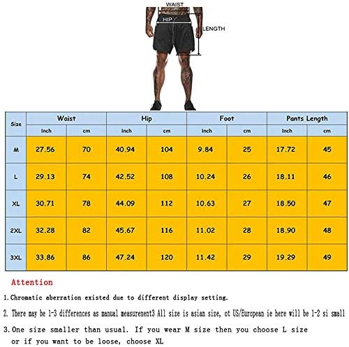 Shorts de 2 em 1 de Cyf Men's Running com bolsos rápidos respiráveis ​​de ginástica ativa respirável