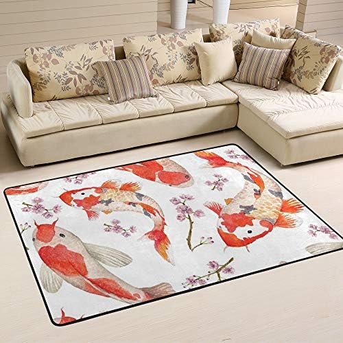 My Little Nest Red Peixes and Flowers Kids Trope Baby Baby Crawling Carpet On Slip Slip Soft Area