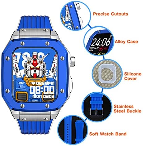Caixa de relógio de liga Kanuz para a série Apple Watch Series 7 6 5 4 SE 45mm 42mm 44mm Metal Luxury