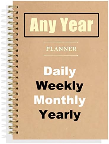 Planejador anual diário, semanal, mensal, com a palavra '' '' '' '' em gravação em folha de ouro sofisticada