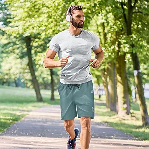 Ihuan Gym Shorts para exercícios atléticos para homens - shorts esportivos leves rápidos e leves 7 para correr para caminhadas